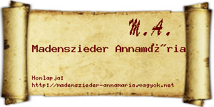 Madenszieder Annamária névjegykártya